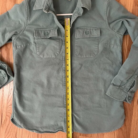 LL Bean Women's Teal Blue Long-Sleeve Flanel Button-down Size Small - Picture 3 of 6